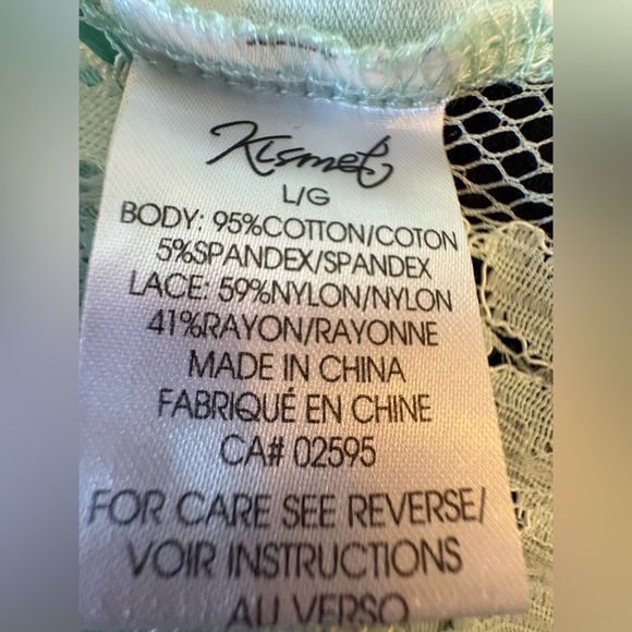 Mint Green Lace Sleeve Top - Picture 4 of 5